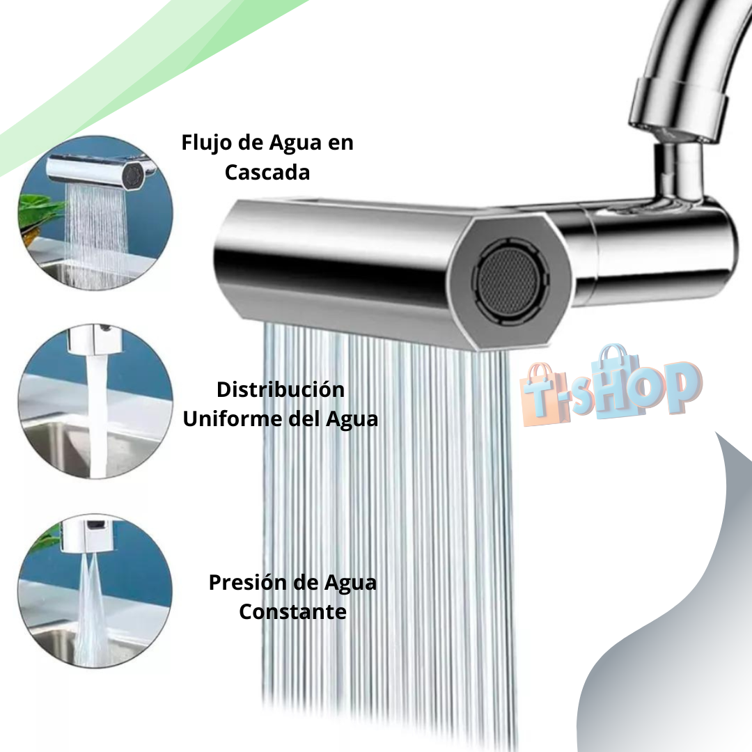 FLOW360™ Grifo Cascada de Acero 360 grados